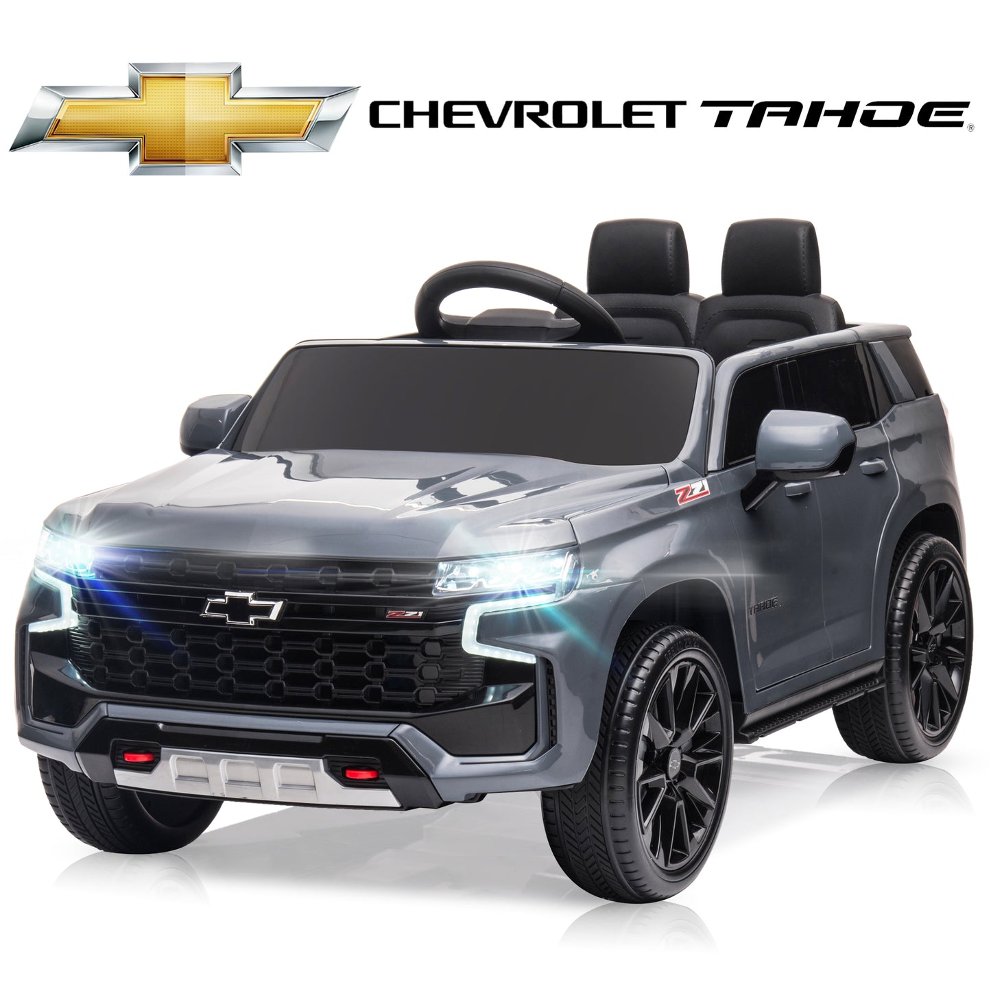 Chevrolet Tahoe Kids Ride on Car, 12V Powered Ride on Toy with Remote Control, 4 Wheels Suspension, Safety Belt, MP3 Player, LED Lights, Electric Vehicles for 3-5 Years Boys Girls