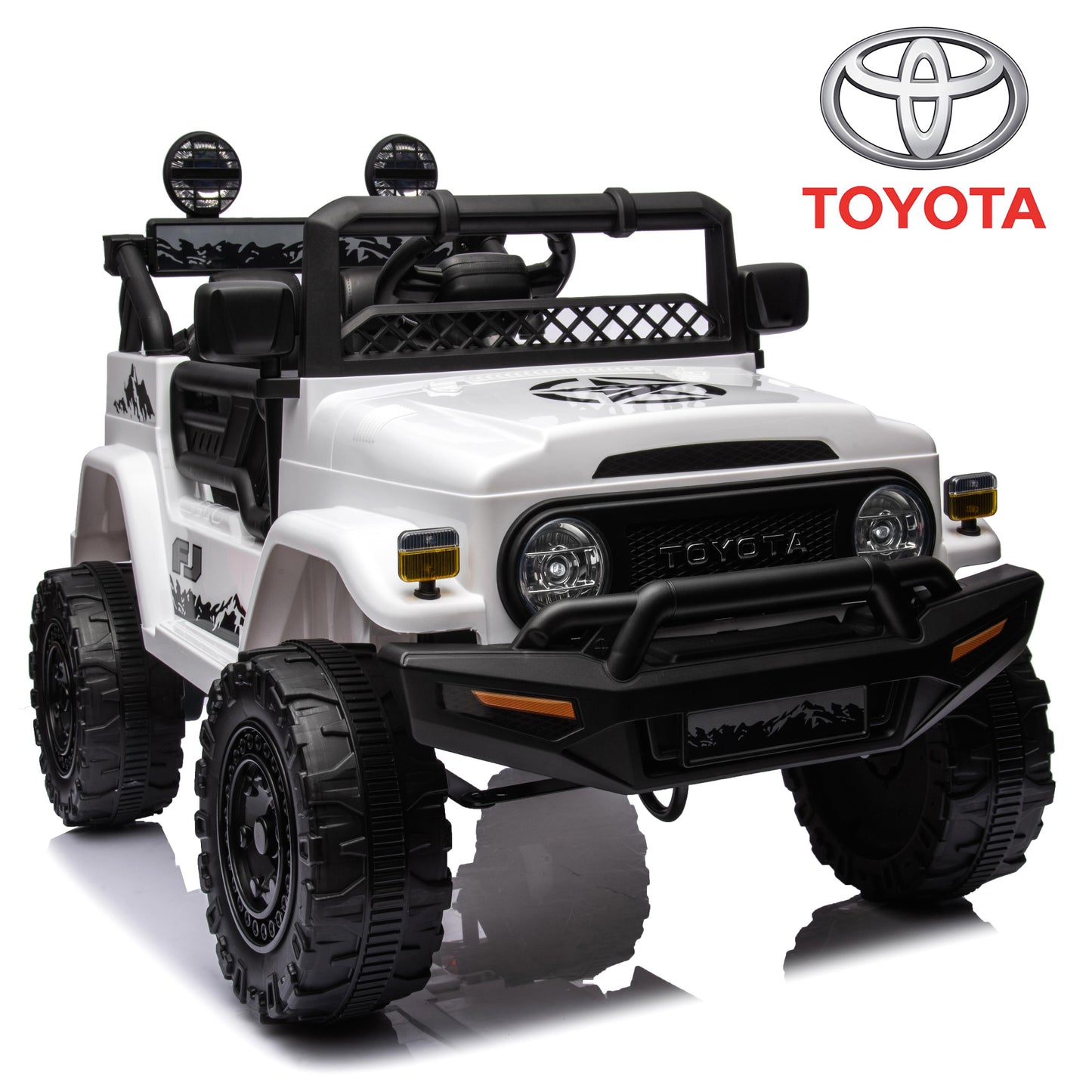 Licensed Toyota FJ Cruiser Kids Ride on Car with Remote Control 12V Kids Electric Vehicles, Headlights, Horn, Music, MP3, USB, Bluetooth, SD Socket, Ride On Toy for 3-5 Years Old