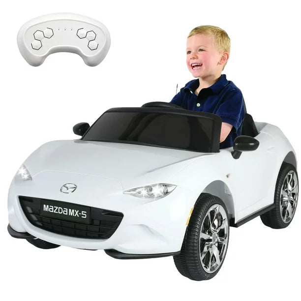 12V Ride on Cars for Kids, Licensed MAZDA MX-5 RF Battery Powered Ride on Toys with Remote Control MP3, Bluetooth, LED Light, Resistant Wheels Electric Cars for Kids Boys Girls 3-6 Ages Gifts