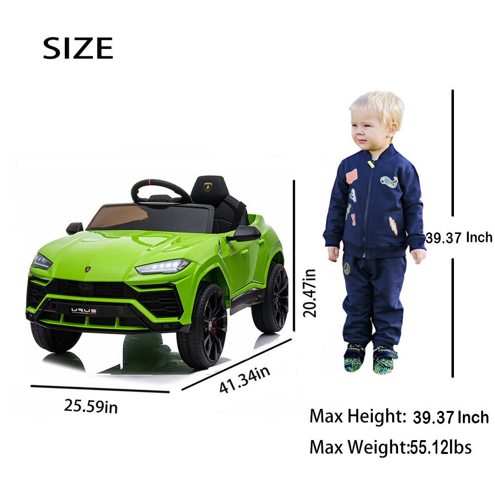 12V Kids Ride On Toy for Boys Girls, iYofe Licensed Lamborghini Kids Ride On Car, Battery Powered Electric Ride on Vehicles for Kids, Kids Electric Car with 3 Speed, LED Light, MP3, Green, R4000