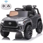 iYofe Black 12V Powered Ride on Car with Remote Control, Electric Ride on Toy for Kids 2-4 Years Old Boys Girls, Rid on Truck with MP3 Player, Radio, Lights, Kids Vehicle for Birthday Christmas Gift