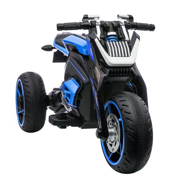 iYofe 12V Powered Ride on Motorcycle Car, 3 Wheel Ride on Toys with Horn, Headlight, Forward/Reverse Switch, 3 Wheels Electric Trike Motorcycle for Kids Gift, Blue