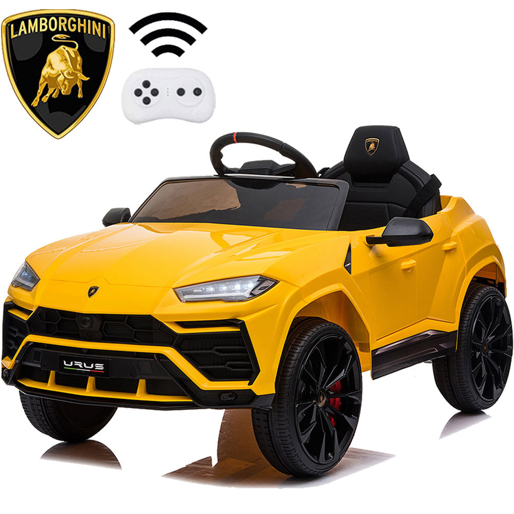 12V Kids Ride On Toy for Boys Girls, iYofe Licensed Lamborghini Kids Ride On Car, Battery Powered Electric Ride on Vehicles for Kids, Kids Electric Car with 3 Speed, LED Light, MP3, Yellow