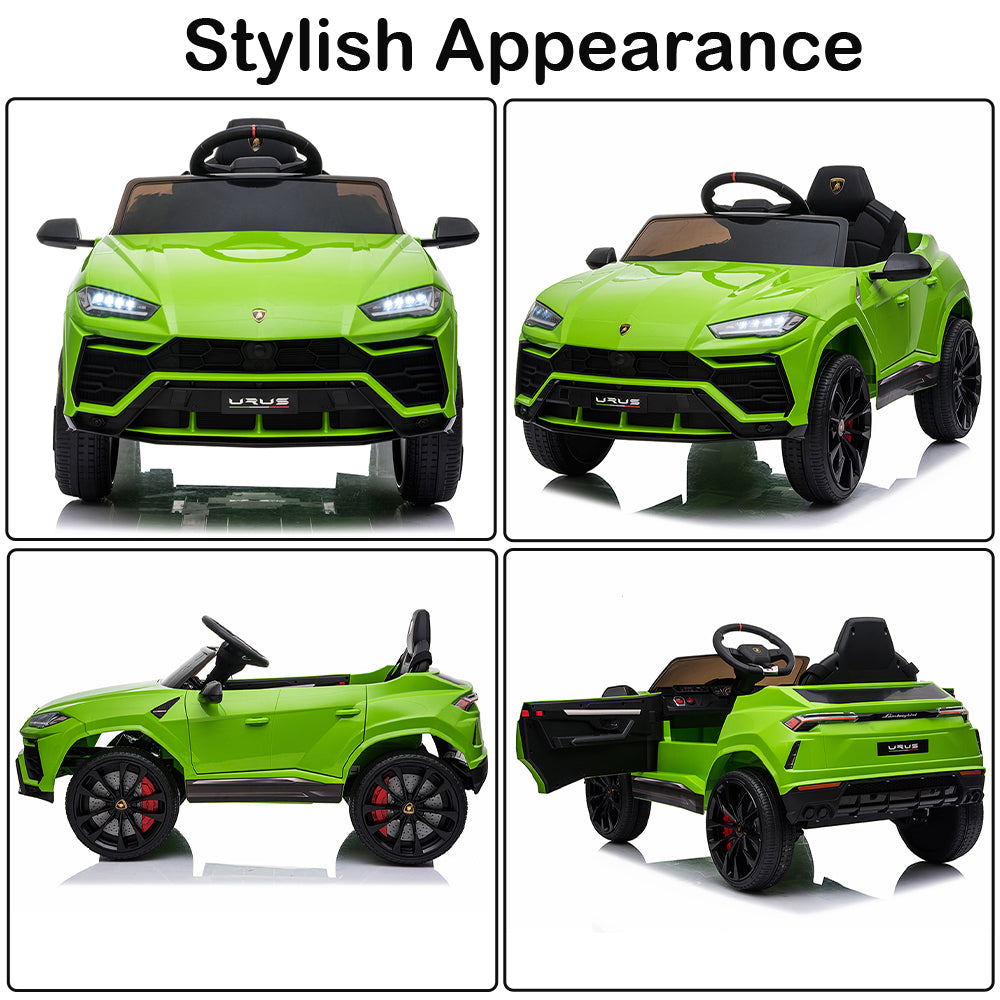 Electric Kids Ride on Toys, 12V Kids Lamborghini Ride On Car for Boys Girls, Battery Powered Power 4 Wheels Kids Electric Cars w/ Remote Control, 3 Speeds, LED Lights/MP3, Christmas Gift, Green, R4008