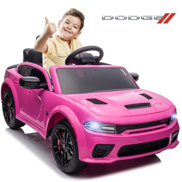 iYofe 12V Electric Battery Powered Ride on Toy for Kids, Licensed Dodge 12V Ride on Car with Remote Control, USB, MP3, Bluetooth, LED Lights, 4 Wheel Suspension, Kids Car to Ride for Ages 3-4, Black