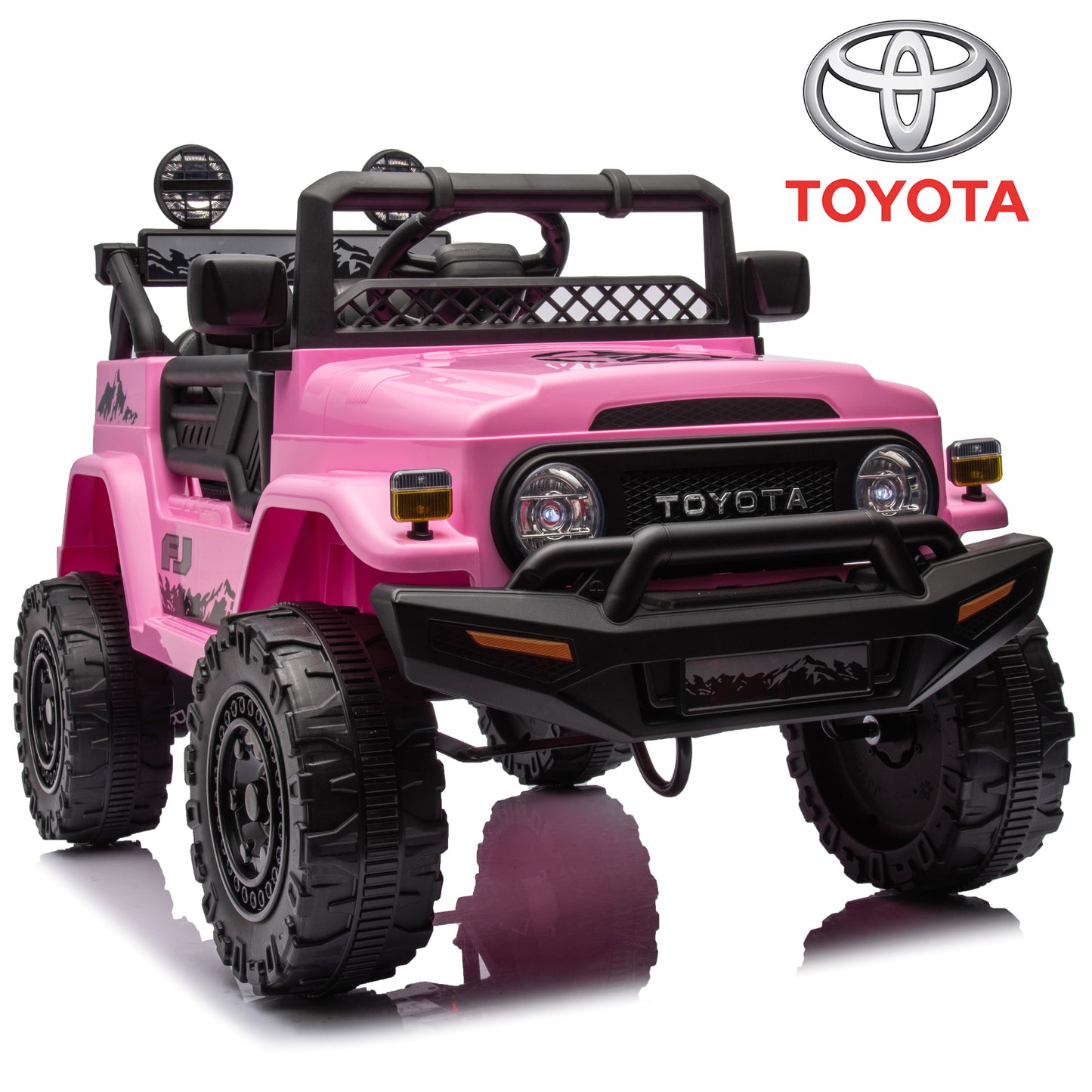 Licensed Toyota FJ Cruiser Kids Ride on Car with Remote Control 12V Kids Electric Vehicles, Headlights, Horn, Music, MP3, USB, Bluetooth, SD Socket, Ride On Toy for 3-5 Years Old