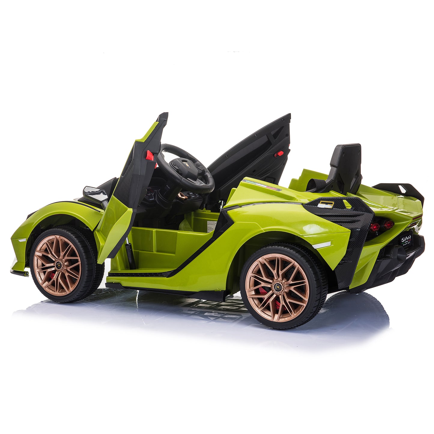 12V Kids Ride on Truck, Lamborghini Ride On Toys with Remote Control, Battery Powered Ride On Cars for 3-5 Ages Kids Christmas Birthday Gifts, Kids Electric Cars with MP3 Player, LED Light, Green