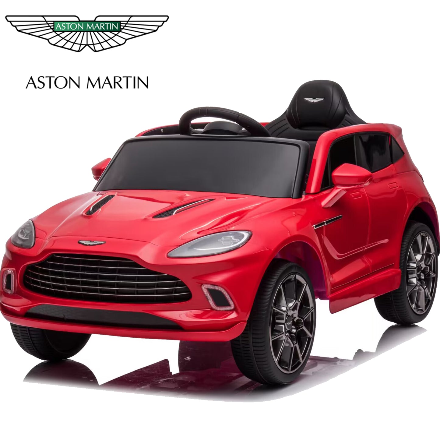 iYofe Red 12V Aston Martin Ride on Cars with Remote Control, Battery Powered Electric Cars for kids with LED Lights, Bluetooth, Music, USB, FM Radio, Kids Ride on Toys for Boys Girls 3-6 Ages Gifts