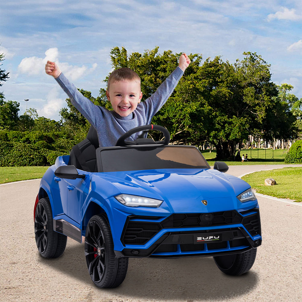 Electric Kids Ride on Toys, 12V Kids Lamborghini Ride On Car for Boys Girls, Battery Powered Power 4 Wheels Kids Electric Cars w/ Remote Control, 3 Speeds, LED Lights/MP3, Christmas Gift, Blue, R5237