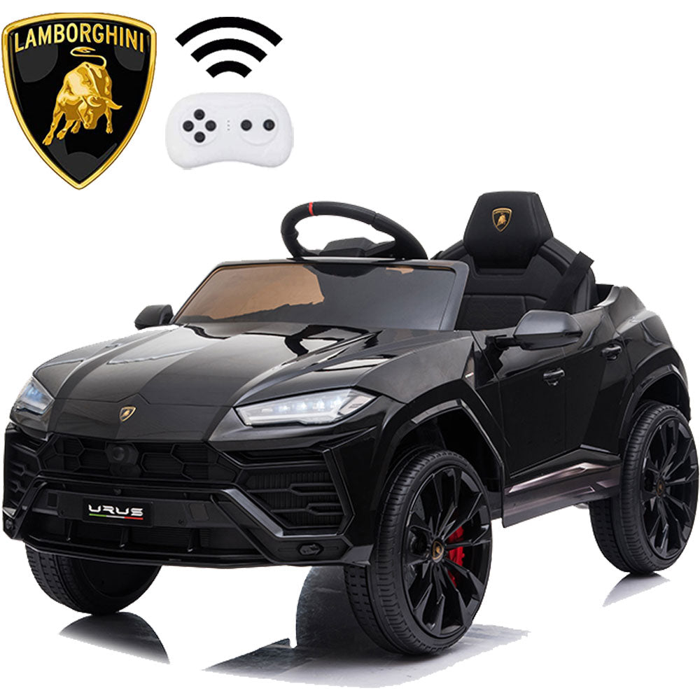 12V Kids Ride On Toy for Boys Girls, iiYofe Licensed Lamborghini Kids Ride On Car, Battery Powered Electric Ride on Vehicles for Kids, Kids Electric Car with 3 Speed, LED Light, MP3, Black, R830