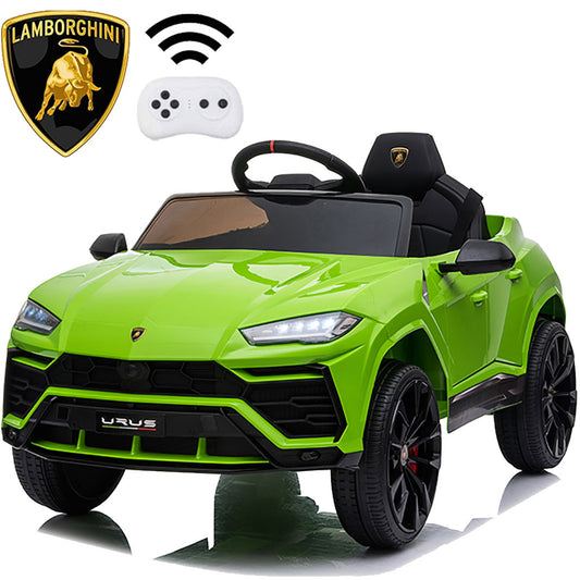 Electric Kids Ride on Toys, 12V Kids Lamborghini Ride On Car for Boys Girls, Battery Powered Power 4 Wheels Kids Electric Cars w/ Remote Control, 3 Speeds, LED Lights/MP3, Christmas Gift, Green, R4008