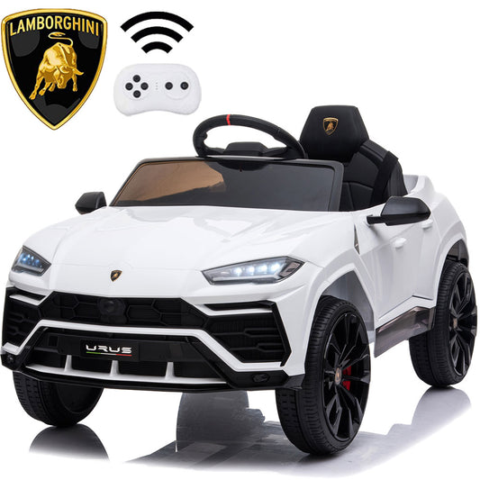 12V Kids Ride On Toy for Boys Girls, iYofe Licensed Lamborghini Kids Ride On Car, Battery Powered Electric Ride on Vehicles for Kids, Kids Electric Car with 3 Speed, LED Light, MP3, White, R833