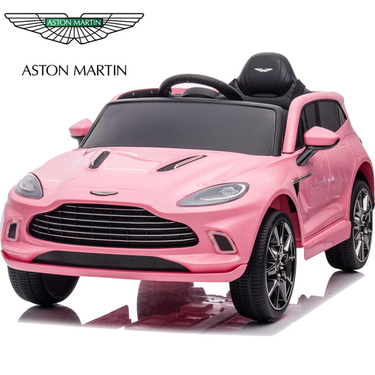 iYofe Pink 12V Aston Martin Ride on Cars with Remote Control, Battery Powered Electric Cars for kids with LED Lights, Bluetooth, Music, USB, FM Radio, Kids Ride on Toys for Boys Girls 3-6 Ages Gifts